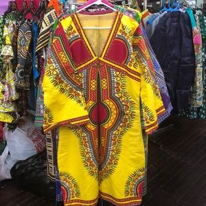 Dashiki styled yellow dress